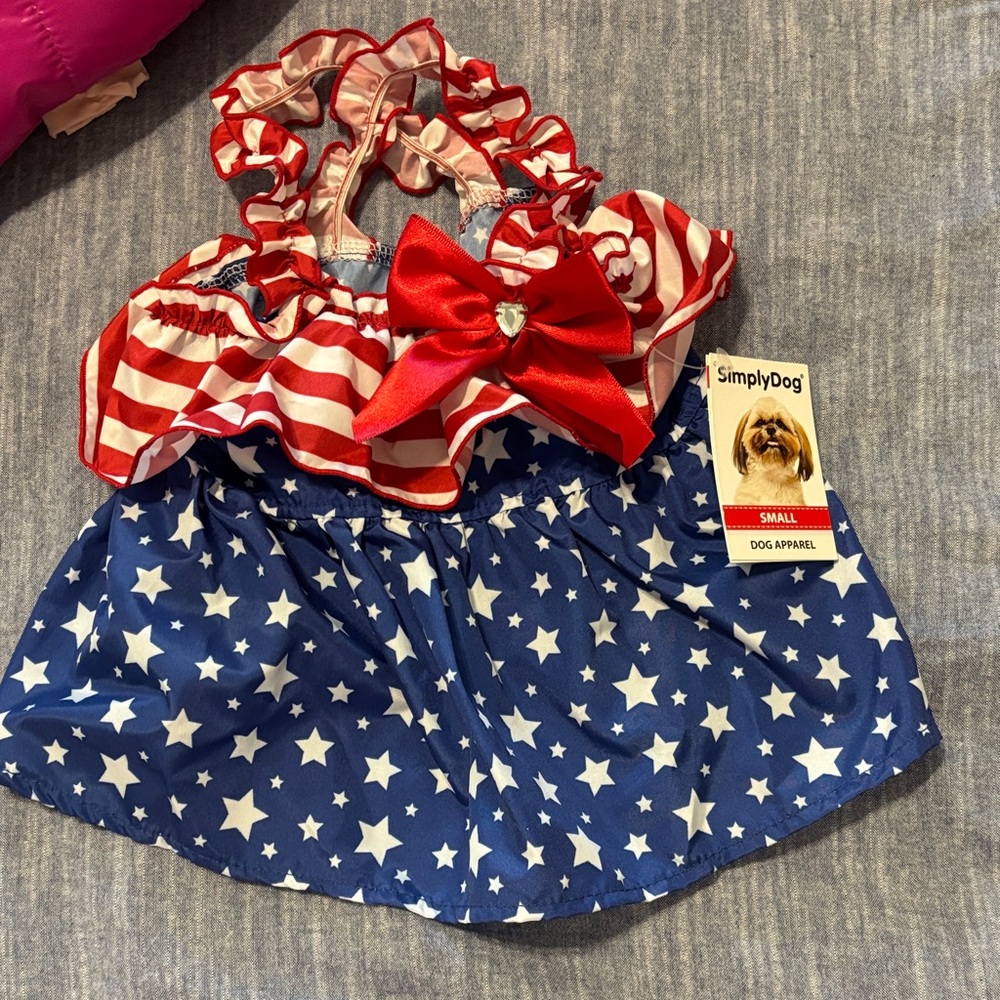 Red & Blue Stars Patriotic Dog Dress